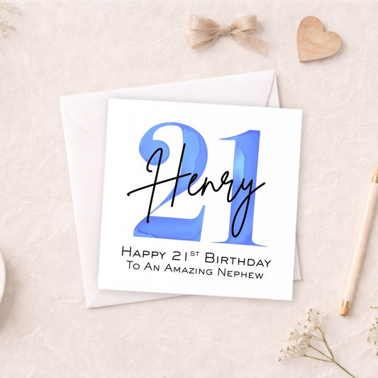 Personalised 21st Birthday Card -  Milestone Birthday Card
