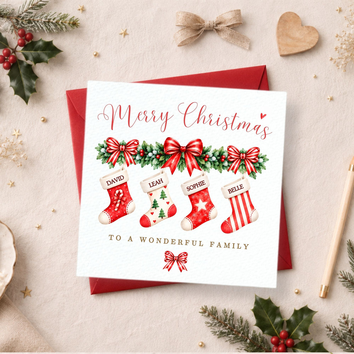 Personalised Family Christmas Card