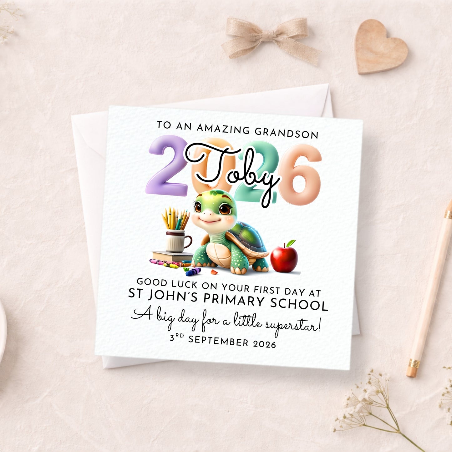 Personalised First Day of School Card | Any Relation | Starting School Keepsake
