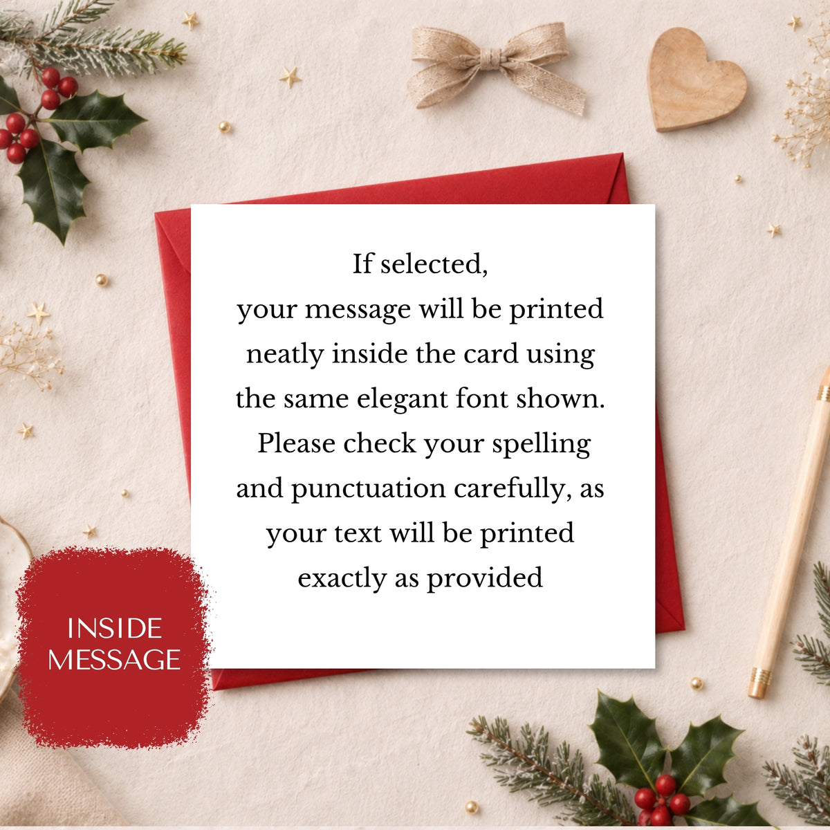 Personalised Pink Christmas Card for Her