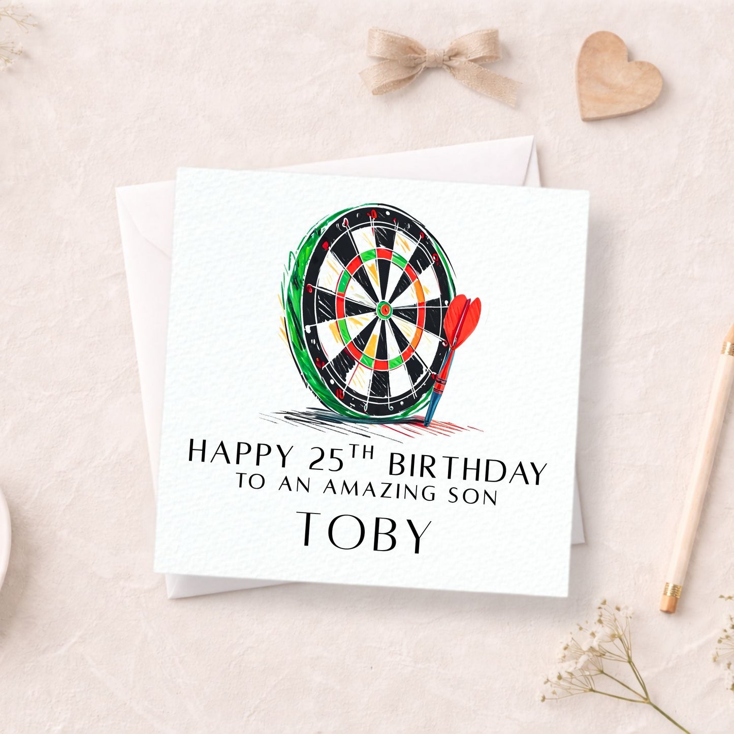 Personalised Darts Birthday Card - Sports Birthday Card