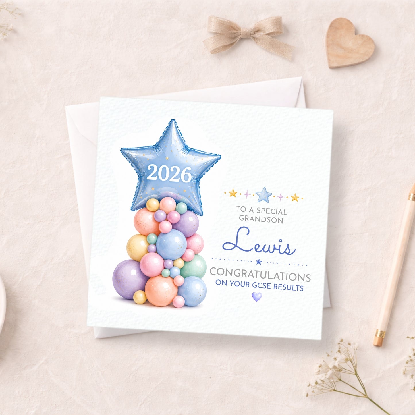 Personalised Exam Results Congratulations Card Blue