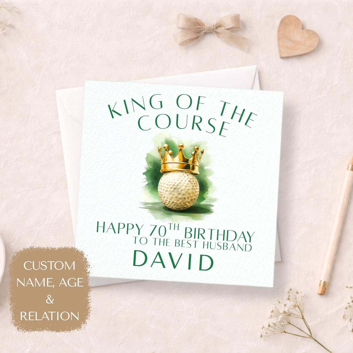 Personalised Golf Birthday Card -  King of the Course Birthday Card