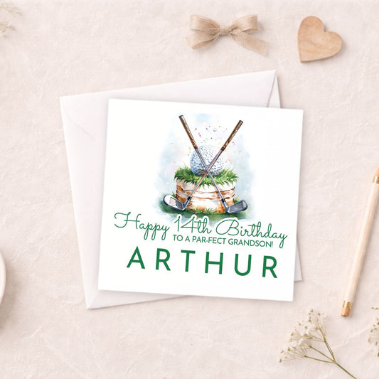 Personalised Golf Birthday Card