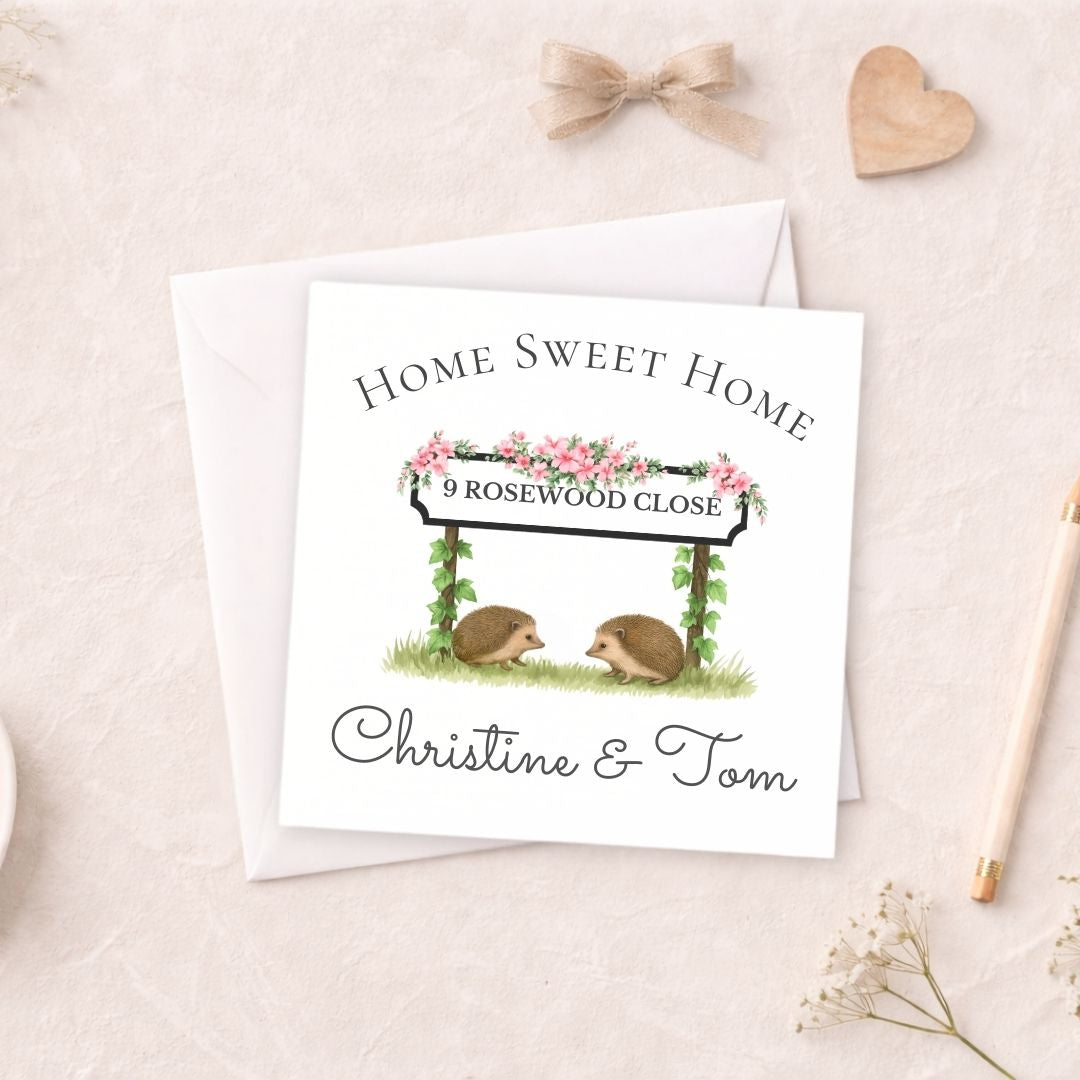 Personalised New Home Card - Home Sweet Home House Sign Design