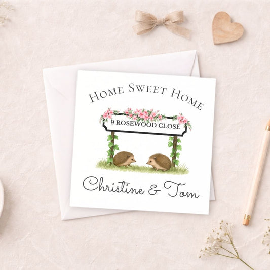 Personalised New Home Card - Home Sweet Home House Sign Design