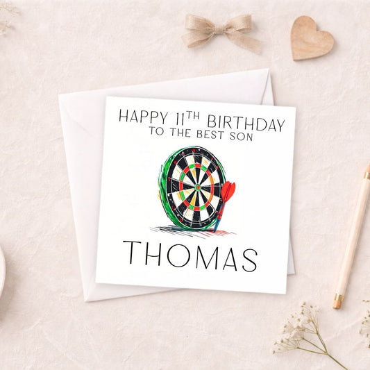 Personalised Darts Birthday Card - Sports Birthday Card