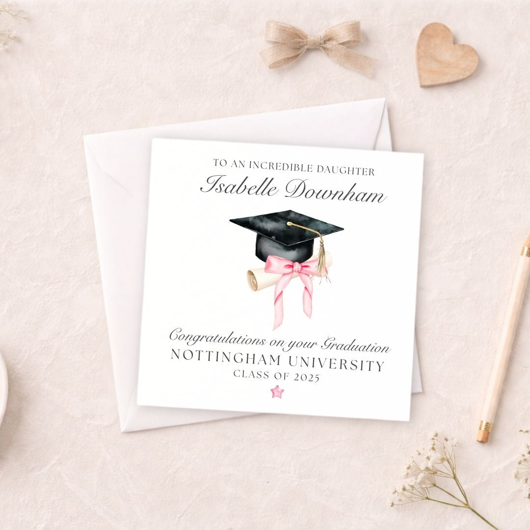 Personalised Graduation Card for her - University Graduation Keepsake