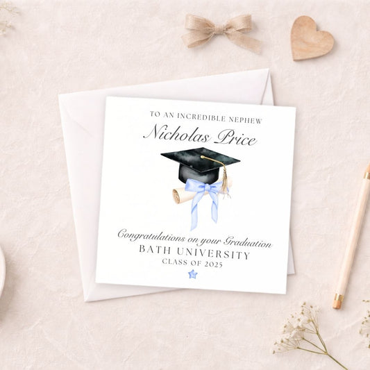 Personalised Graduation Card for him - University Graduation Keepsake
